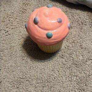 Ceramic Cupcake Trinket Box with Pink Frosting